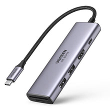 Заредете изображение във визуализатора на галерията – Ugreen multi-functional HUB USB Type C - 2x USB 3.2 Gen 1 / HDMI 4K 60Hz / SD and TF card reader / USB Type C PD 100W gray (60384 CM511) - TopMag
