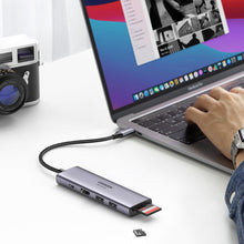 Заредете изображение във визуализатора на галерията – Ugreen multi-functional HUB USB Type C - 2x USB 3.2 Gen 1 / HDMI 4K 60Hz / SD and TF card reader / USB Type C PD 100W gray (60384 CM511) - TopMag
