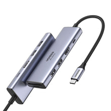 Заредете изображение във визуализатора на галерията – Ugreen multi-functional HUB USB Type C - 2x USB 3.2 Gen 1 / HDMI 4K 60Hz / SD and TF card reader / USB Type C PD 100W gray (60384 CM511) - TopMag
