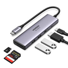 Заредете изображение във визуализатора на галерията – Ugreen multi-functional HUB USB Type C - 2x USB 3.2 Gen 1 / HDMI 4K 60Hz / SD and TF card reader / USB Type C PD 100W gray (60384 CM511) - TopMag
