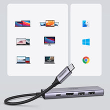 Заредете изображение във визуализатора на галерията – Ugreen multi-functional HUB USB Type C - 2x USB 3.2 Gen 1 / HDMI 4K 60Hz / SD and TF card reader / USB Type C PD 100W gray (60384 CM511) - TopMag
