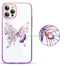 Заредете изображение във визуализатора на галерията – Kingxbar Butterfly Series shiny case decorated with original Swarovski crystals iPhone 12 Pro Max pink - TopMag

