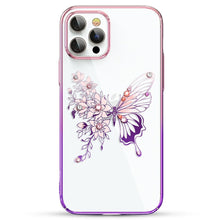 Заредете изображение във визуализатора на галерията – Kingxbar Butterfly Series shiny case decorated with original Swarovski crystals iPhone 12 Pro Max pink - TopMag
