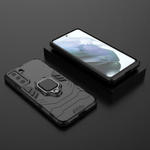 Заредете изображение във визуализатора на галерията – Ring Armor Case Kickstand Tough Rugged Cover for Samsung Galaxy S21 FE black - TopMag
