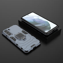 Заредете изображение във визуализатора на галерията – Ring Armor Case Kickstand Tough Rugged Cover for Samsung Galaxy S21 FE blue - TopMag
