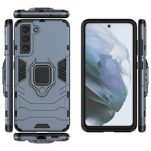 Заредете изображение във визуализатора на галерията – Ring Armor Case Kickstand Tough Rugged Cover for Samsung Galaxy S21 FE blue - TopMag
