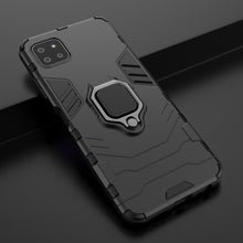 Заредете изображение във визуализатора на галерията – Ring Armor Case Kickstand Tough Rugged Cover for Samsung Galaxy A22 5G black - TopMag
