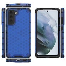 Заредете изображение във визуализатора на галерията – Honeycomb Case armor cover with TPU Bumper for Samsung Galaxy S21 FE blue - TopMag
