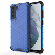 Заредете изображение във визуализатора на галерията – Honeycomb Case armor cover with TPU Bumper for Samsung Galaxy S21 FE blue - TopMag
