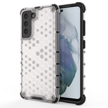 Заредете изображение във визуализатора на галерията – Honeycomb Case armor cover with TPU Bumper for Samsung Galaxy S21 FE transparent - TopMag
