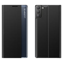 Заредете изображение във визуализатора на галерията – Sleep Case Bookcase Type Case with Smart Window for Samsung Galaxy S21 FE black - TopMag
