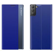 Заредете изображение във визуализатора на галерията – Sleep Case Bookcase Type Case with Smart Window for Samsung Galaxy S21 FE blue - TopMag
