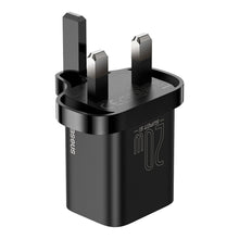 Заредете изображение във визуализатора на галерията – Baseus Super Si 1C fast wall charger USB Type C 20W UK Power Delivery black (CCSUP-K01) - TopMag
