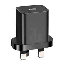 Заредете изображение във визуализатора на галерията – Baseus Super Si 1C fast wall charger USB Type C 20W UK Power Delivery black (CCSUP-K01) - TopMag
