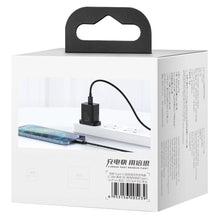 Заредете изображение във визуализатора на галерията – Baseus Super Si Quick Charger 1C 20W UK Sets Black（With Superior Series Fast Charging Data Cable Type-C to iP PD 20W 1m Black) - TopMag
