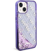 Заредете изображение във визуализатора на галерията – Original faceplate case GUESS GUHCP14SLC4PSGU for iPhone 14 (Liquid Glitter 4G Translucent / purple)
