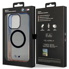 Заредете изображение във визуализатора на галерията – Case BMW BMHMP14LHTGE iPhone 14 Pro 6.1" grey/grey hardcase Gradient Bumper MagSafe
