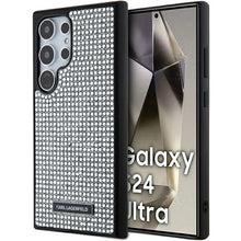 Заредете изображение във визуализатора на галерията – Karl Lagerfeld Rhinestone Metal Logo case for Samsung Galaxy S24 Ultra - silver
