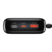 Заредете изображение във визуализатора на галерията – Baseus Qpow powerbank 20000mAh USB / USB Type C / built-in Lightning 20W Quick Charge cable SCP AFC FCP black (PPQD-H01) - TopMag
