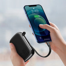 Заредете изображение във визуализатора на галерията – Baseus Qpow powerbank 20000mAh USB / USB Type C / built-in Lightning 20W Quick Charge cable SCP AFC FCP black (PPQD-H01) - TopMag

