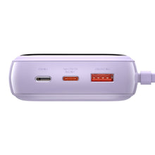Заредете изображение във визуализатора на галерията – Baseus Qpow powerbank 20000mAh USB / USB Type C / built-in Lightning 20W Quick Charge cable SCP AFC FCP purple (PPQD-H05) - TopMag
