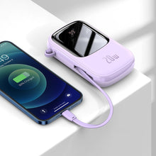 Заредете изображение във визуализатора на галерията – Baseus Qpow powerbank 20000mAh USB / USB Type C / built-in Lightning 20W Quick Charge cable SCP AFC FCP purple (PPQD-H05) - TopMag

