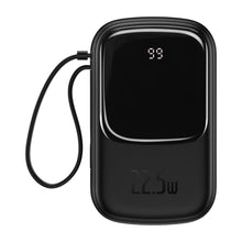Заредете изображение във визуализатора на галерията – Baseus Qpow powerbank 20000mAh USB / USB Type C / built-in USB cable Type C 22.5W Quick Charge SCP AFC FCP black (PPQD-I01) - TopMag
