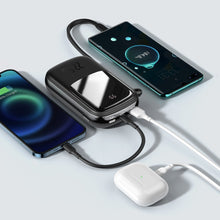 Заредете изображение във визуализатора на галерията – Baseus Qpow powerbank 20000mAh USB / USB Type C / built-in USB cable Type C 22.5W Quick Charge SCP AFC FCP black (PPQD-I01) - TopMag
