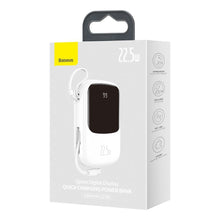 Заредете изображение във визуализатора на галерията – Baseus Qpow powerbank 20000mAh USB / USB Type C / built-in USB cable Type C 22.5W Quick Charge SCP AFC FCP white (PPQD-I02) - TopMag
