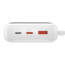 Заредете изображение във визуализатора на галерията – Baseus Qpow powerbank 20000mAh USB / USB Type C / built-in USB cable Type C 22.5W Quick Charge SCP AFC FCP white (PPQD-I02) - TopMag
