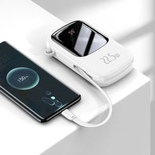 Заредете изображение във визуализатора на галерията – Baseus Qpow powerbank 20000mAh USB / USB Type C / built-in USB cable Type C 22.5W Quick Charge SCP AFC FCP white (PPQD-I02) - TopMag
