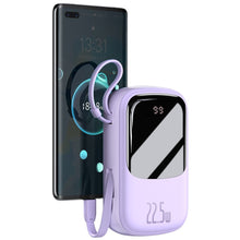 Заредете изображение във визуализатора на галерията – Baseus Qpow powerbank 20000mAh USB / USB Type C / built-in USB cable Type C 22.5W Quick Charge SCP AFC FCP purple (PPQD-I05) - TopMag
