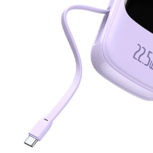 Заредете изображение във визуализатора на галерията – Baseus Qpow powerbank 20000mAh USB / USB Type C / built-in USB cable Type C 22.5W Quick Charge SCP AFC FCP purple (PPQD-I05) - TopMag

