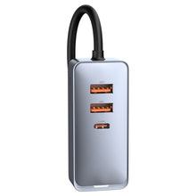 Заредете изображение във визуализатора на галерията – Baseus Share Together 3x USB / USB Type C car charger 120W PPS Quick Charge Power Delivery gray (CCBT-B0G) - TopMag
