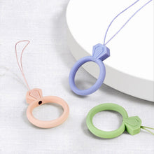 Заредете изображение във визуализатора на галерията – Silicone lanyard for the phone diamond ring pendant for a finger light green - TopMag
