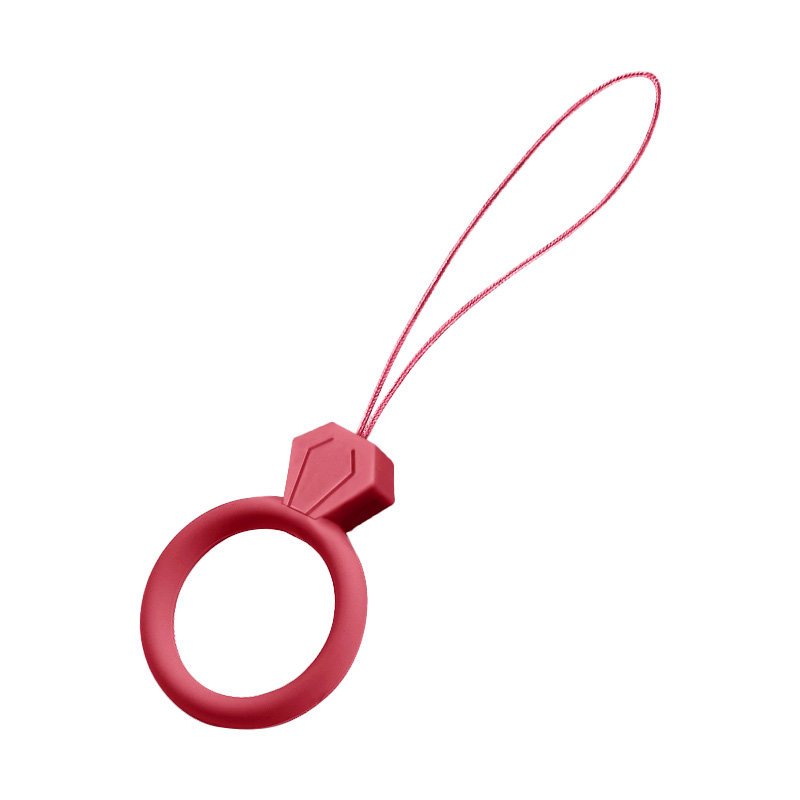 Silicone lanyard for the phone diamond ring pendant for a finger purple - TopMag