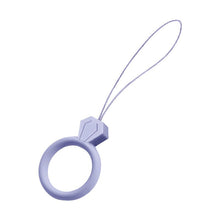 Заредете изображение във визуализатора на галерията – Silicone lanyard for the phone diamond ring pendant for a finger light purple - TopMag
