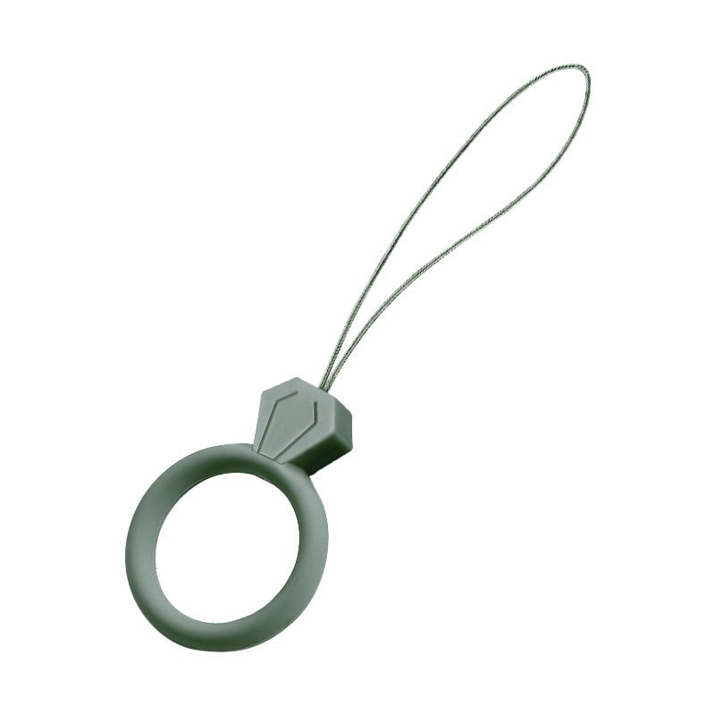 Silicone lanyard for the phone diamond ring pendant for a finger green - TopMag