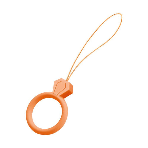 Silicone lanyard for the phone diamond ring pendant for a finger orange - TopMag