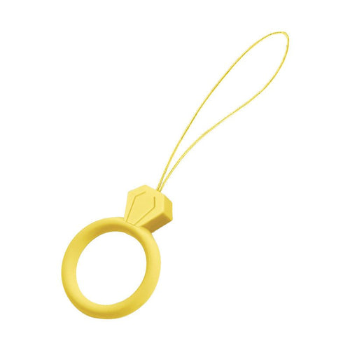 Silicone lanyard for the phone diamond ring pendant for a finger yellow - TopMag