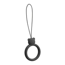 Заредете изображение във визуализатора на галерията – A silicone lanyard for a phone bear ring on a finger black - TopMag
