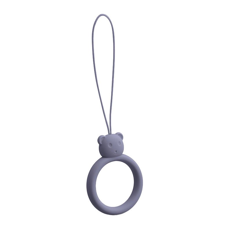 A silicone lanyard for a phone bear ring on a finger gray-blue - TopMag