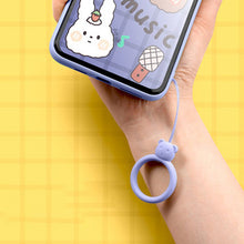 Заредете изображение във визуализатора на галерията – A silicone lanyard for a phone bear ring on a finger gray-blue - TopMag
