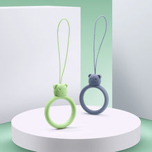 Заредете изображение във визуализатора на галерията – A silicone lanyard for a phone bear ring on a finger gray-blue - TopMag
