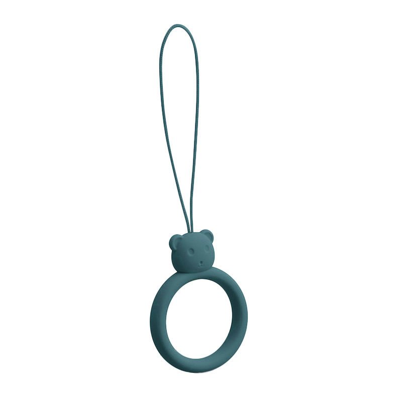 A silicone lanyard for a phone bear ring on a finger green - TopMag