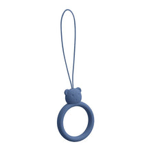 Заредете изображение във визуализатора на галерията – A silicone lanyard for a phone bear ring on a finger dark blue - TopMag
