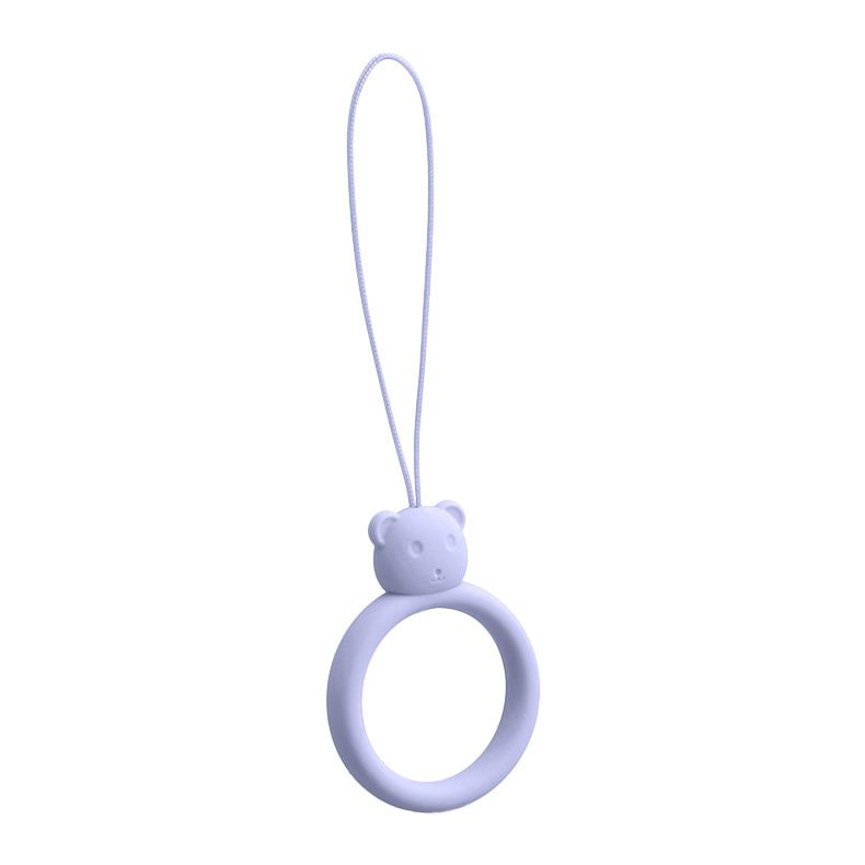 A silicone lanyard for a phone bear ring on a finger light blue - TopMag
