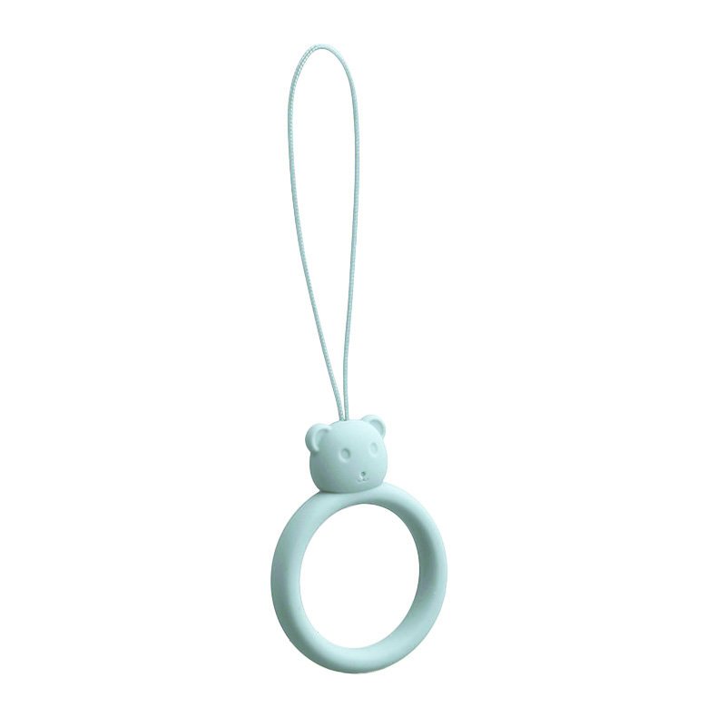A silicone lanyard for a phone bear ring on a finger skyblue - TopMag