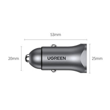 Заредете изображение във визуализатора на галерията – Ugreen car charger USB Type C / USB 24W Power Delivery Quick Charge gray (30780) - TopMag
