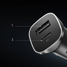 Заредете изображение във визуализатора на галерията – Ugreen car charger USB Type C / USB 24W Power Delivery Quick Charge gray (30780) - TopMag
